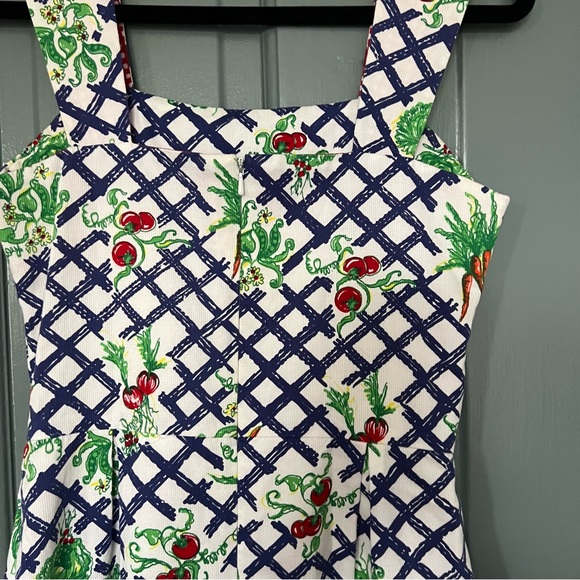 RARE Vintage Vegetable Veggie Market Print Lilly Pulitzer Shift 0/2 - Picture 4 of 5